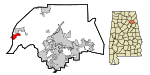 Etowah County Alabama Incorporated and Unincorporated areas Altoona Highlighted